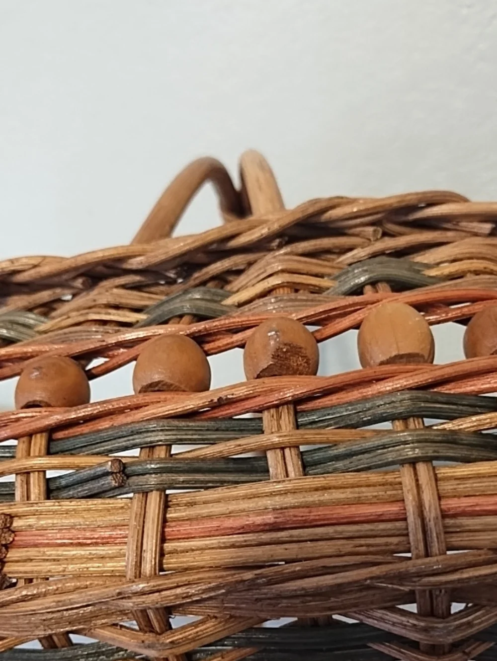 Woven Rattan Basket with Double Handles - Brown Candle Holder